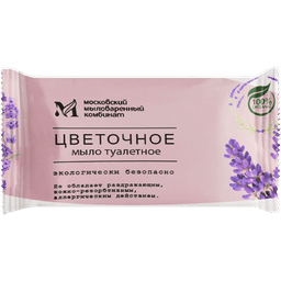Мыло кусковое 100 гр туалетное "Цветочное" в цвет. оберт. флоупак марки Ординарное ММК Мыло кусковое 100 гр туалетное "Цветочное" в цвет. оберт. флоупак марки Ординарное ММК