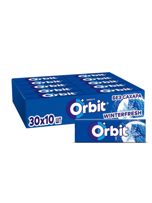Жевательная Резинка "Orbit" (30 шт.упак), Зимняя свежесть Жевательная Резинка "Orbit" (30 шт.упак), Зимняя свежесть