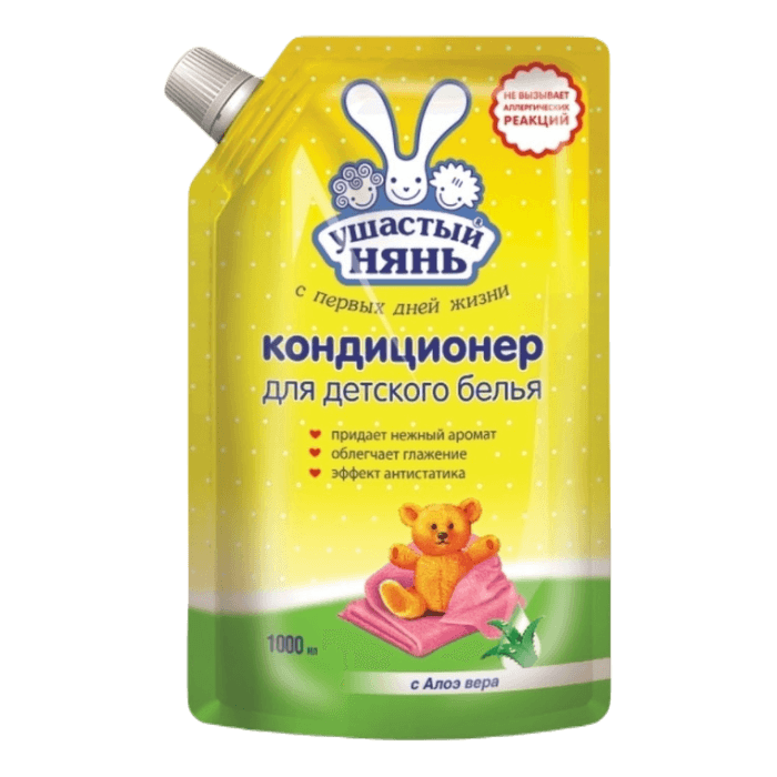 Кондиционер для детского белья 1 л "Ушастый Нянь" ДОЙ-ПАК, Алоэ Вера Кондиционер для детского белья 1 л "Ушастый Нянь" ДОЙ-ПАК, Алоэ Вера